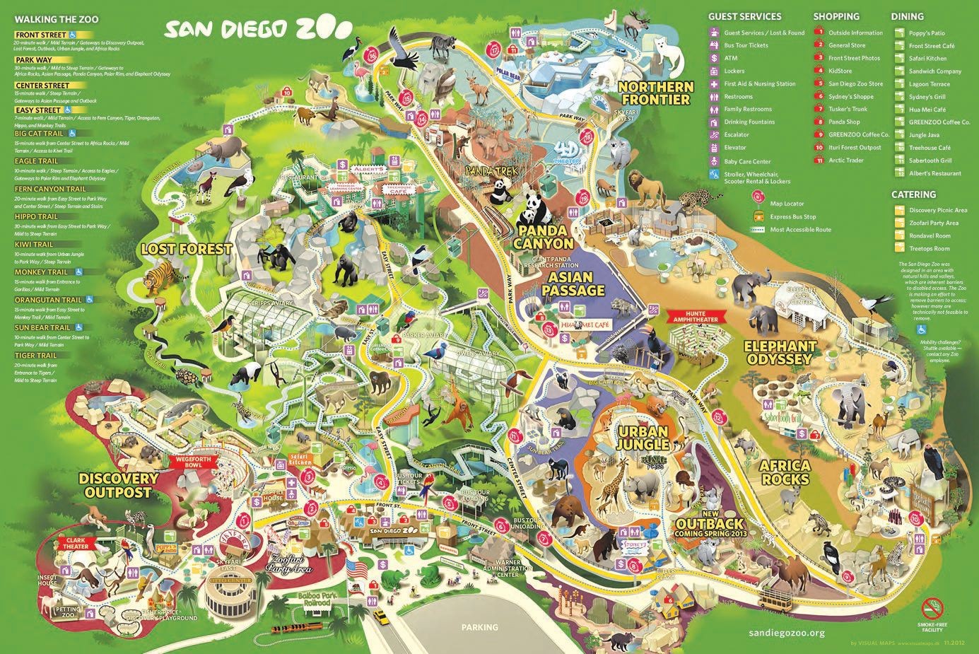 サンディエゴ動物園　園内マップ